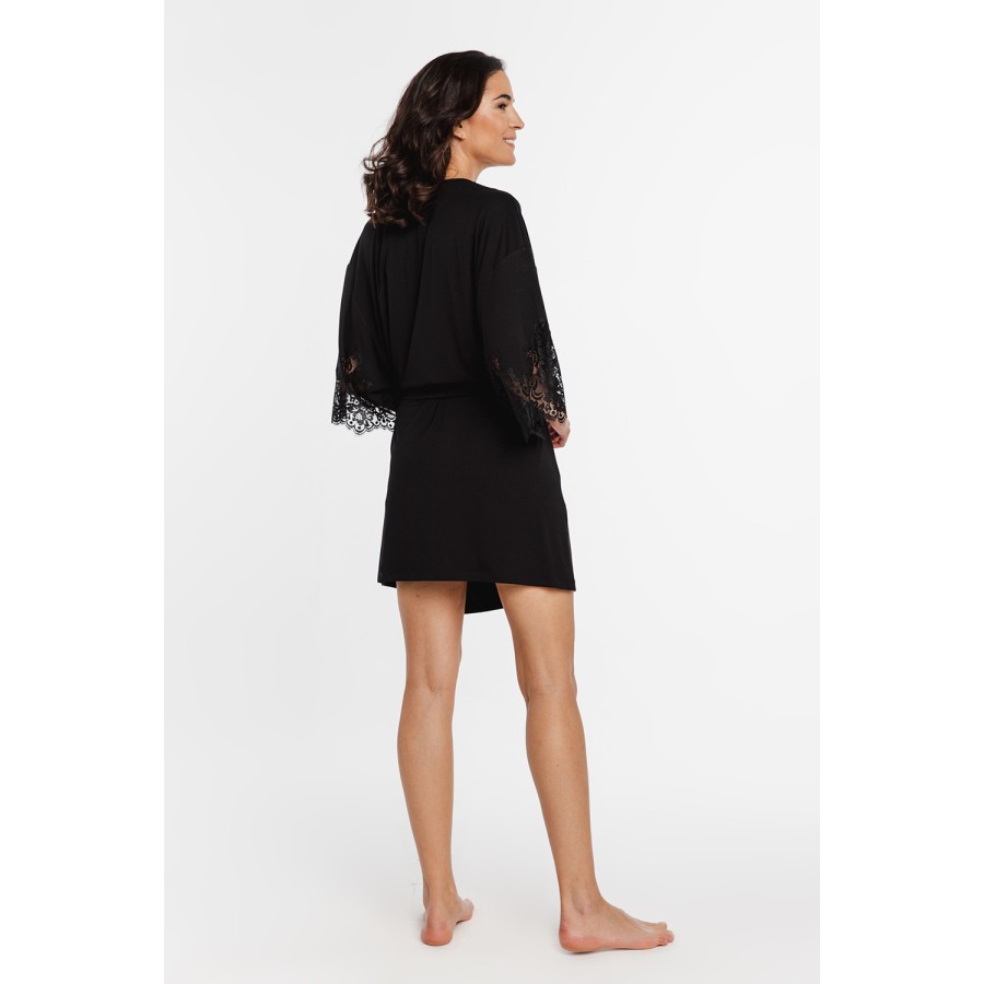 Bata beige de micromodal, talla XS/S a XL/XXL